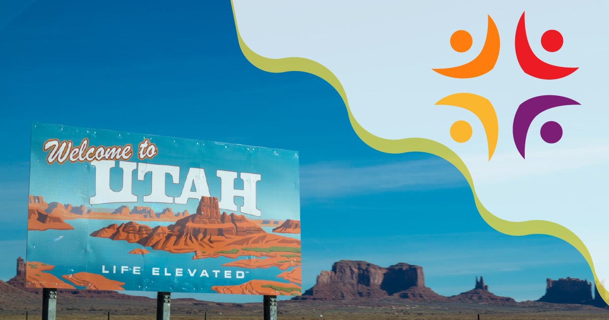 Welcome to Utah sign with mountainous landscape and Optimized Health Plans logo, representing Medicaid eligibility changes and healthcare coverage guidance.